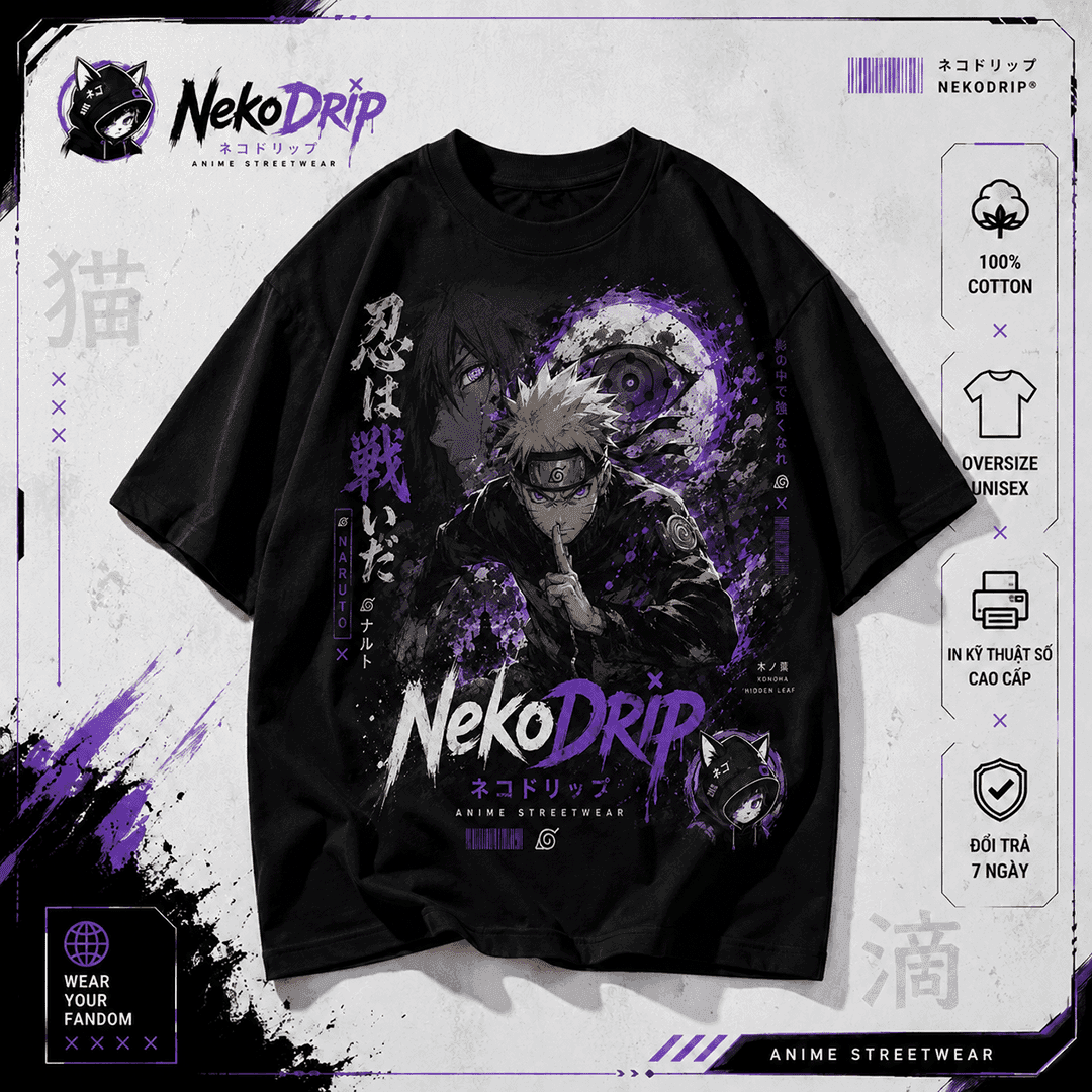 🔥 ÁO THUN OVERSIZE NARUTO SHARINGAN ANIME DARKWEAR UNISEX - ảnh sản phẩm